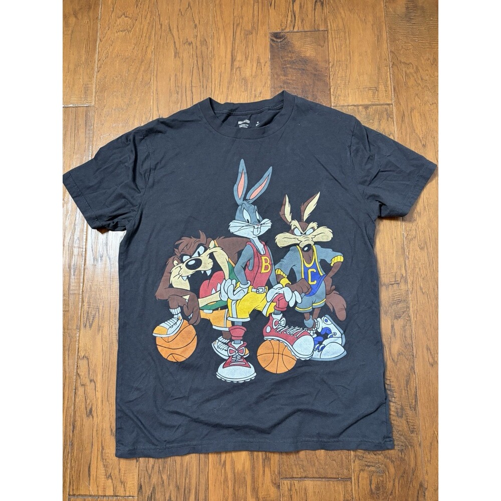 Hollister Mens Ringer T-shirt MEDIUM LOONEY TUNES SPACE JAM 100% Cotton BUGS